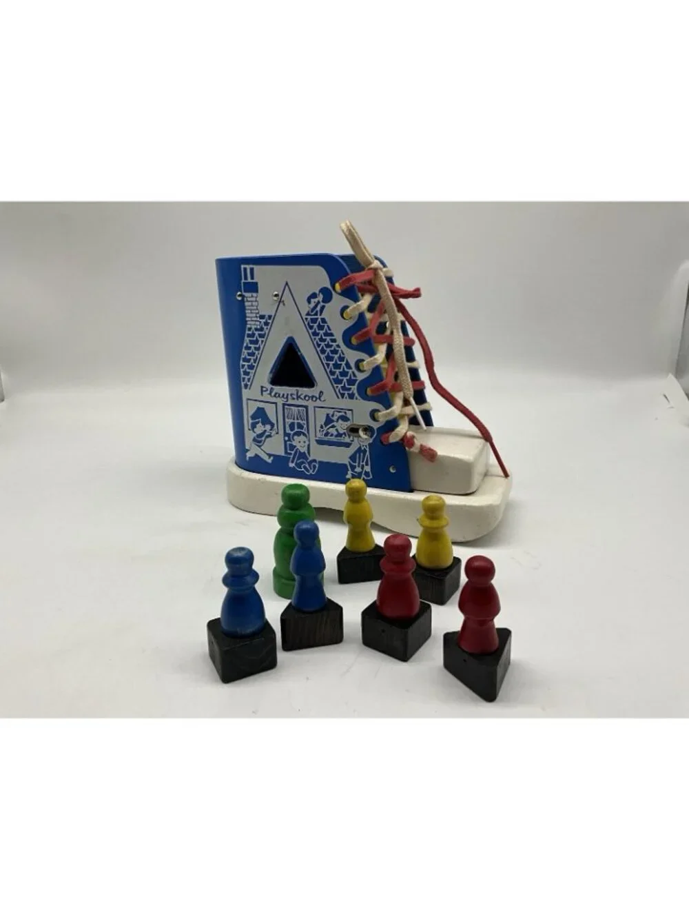 PLAYSKOOL Vintage Red Box Lacing Boot Learning While Playing in Original Box